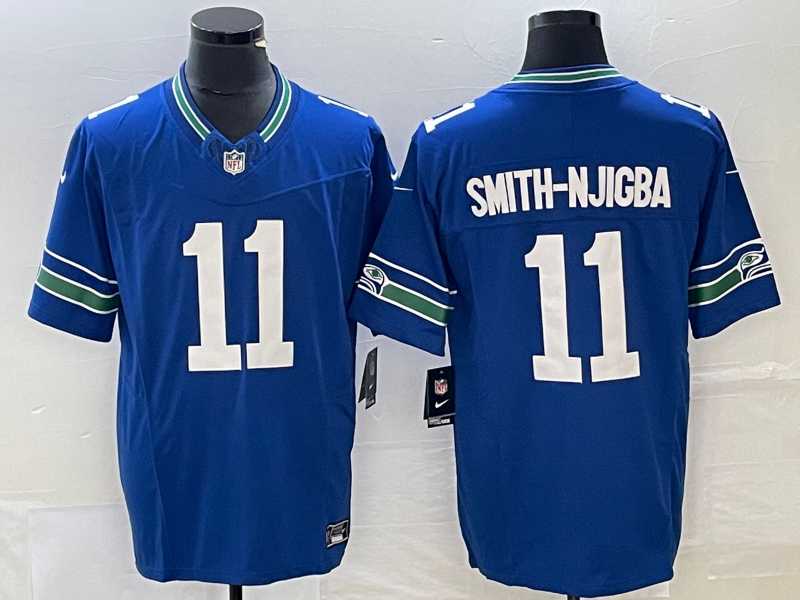 Men's Seattle Seahawks #11 Jaxon Smith-Njigba Royal 2023 F.U.S.E. Vapor Limited Throwback Stitched Jersey,We sell and wholesale Men's Seattle Seahawks #11 Jaxon Smith-Njigba Royal 2023 F.U.S.E. Vapor Limited Throwback Stitched Jersey on line form chian!